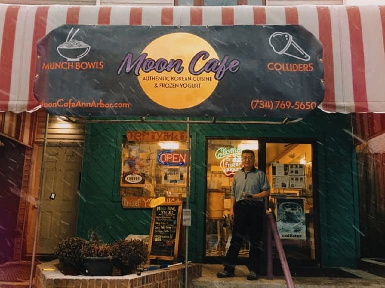 Moon Cafe
812 S. State St.; 734-769-5650;  mooncafeannarbor.com 
While this small shack-like building may seem to be just a frozen yogurt spot, it also offers traditional Korean street food including dukbokki udon, bibimbap, and japchae.