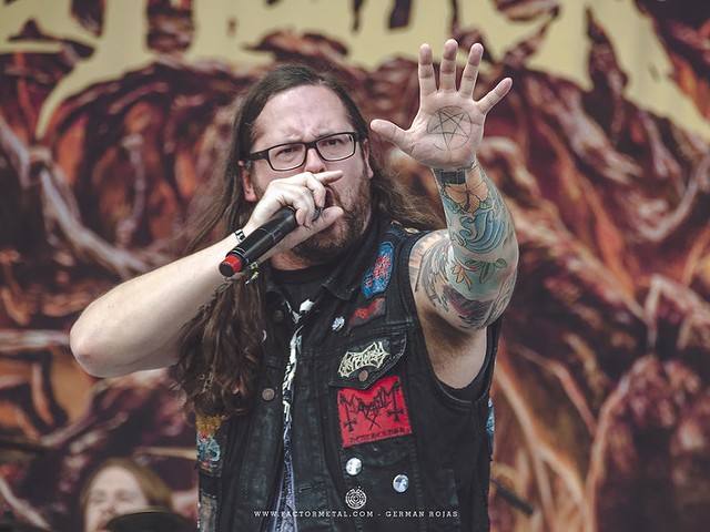 Trevor Strand performing with Black Dahlia Murder at Knotfest Mexico in 2016.