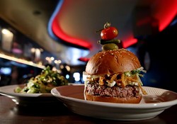 The Blue Cheese Burger from Luxe Bar & Grill in Grosse Pointe Farms. - Robert Widdis