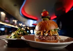 The Blue Cheese Burger from Luxe Bar & Grill in Grosse Pointe Farms. - Robert Widdis