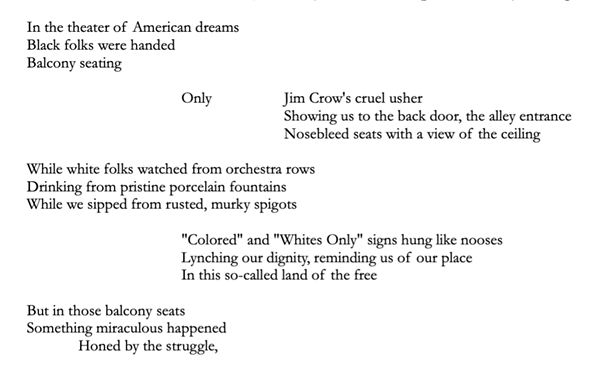 Image: The Colored Section (after Gary Simmons’ sculpture: Balcony Seating Only)