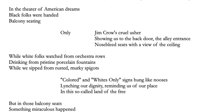 Image: The Colored Section (after Gary Simmons’ sculpture: Balcony Seating Only)