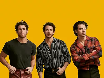 They've come a long way from the Disney channel. From left to right: Nick Jonas (Priyanka Chopra's husband), Kevin Jonas (Danielle Jonas' husband), and Joe Jonas (Sophie Turner's husband).