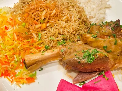 Image: The lamb shanks are transcendent at Saj Alreef in Sterling Heights