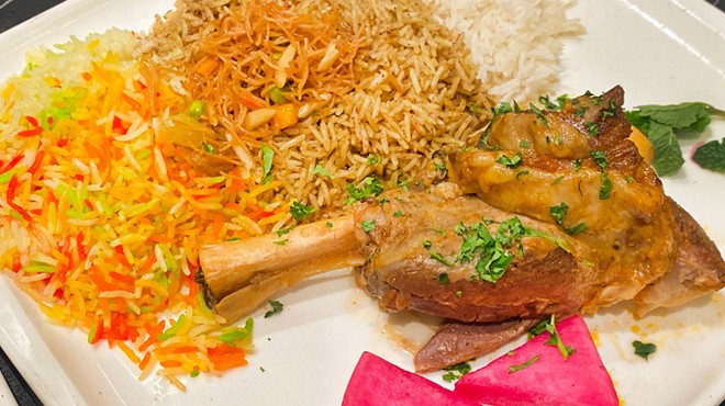 The lamb shanks are transcendent at Saj Alreef in Sterling Heights
