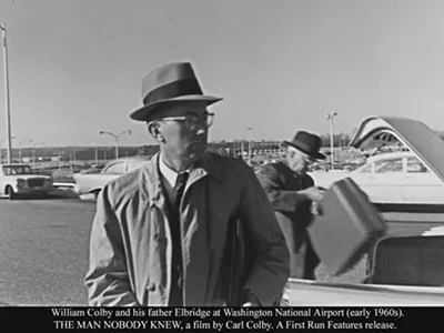 Scary trenchcoat guy: William Colby and his old man in The Man Nobody Knew.