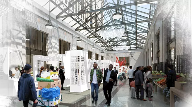 A rendering of Ford's rehabbed Michigan Central Station.