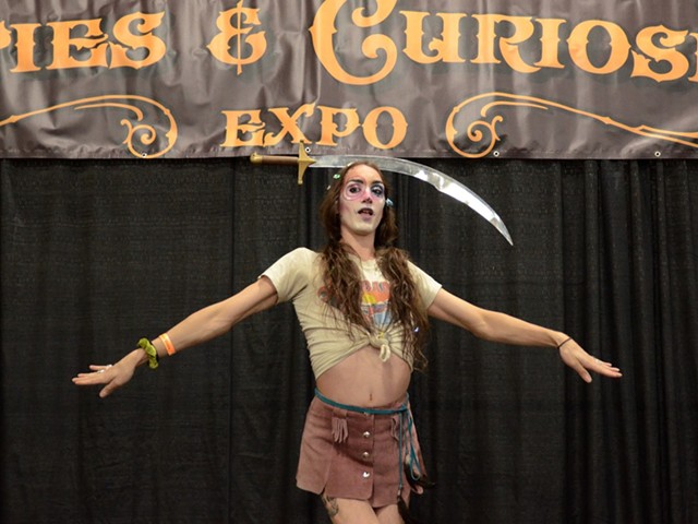 A performer at the 2019 Oddities and Curiosities Expo.