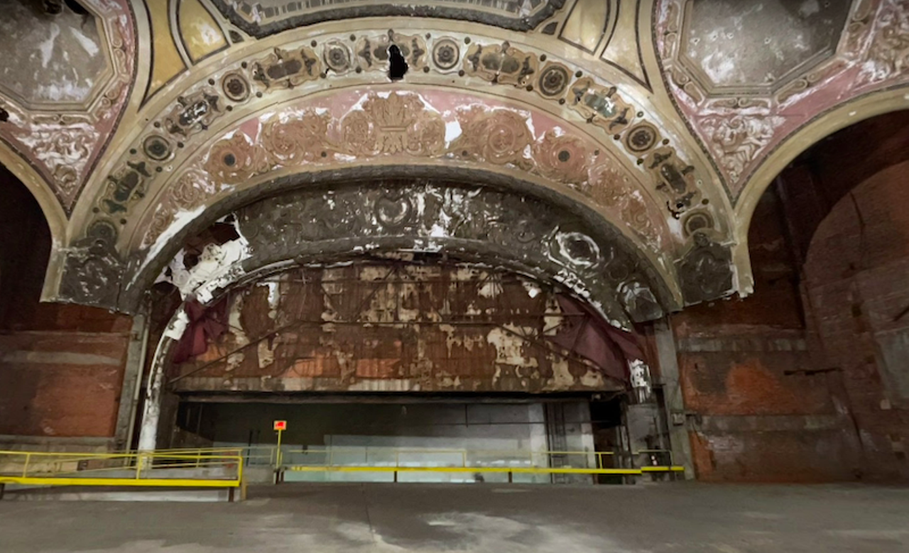 In real life: Michigan Building
220 Bagley St., Detroit
Recognized in 2019 as one of the most beautiful parking structures in America, the former Michigan Theatre continues to find new life. In 2021, The Detroit Opera (formerly The Michigan Opera Theatre) staged a 12-hour show inside the decrepit theater.