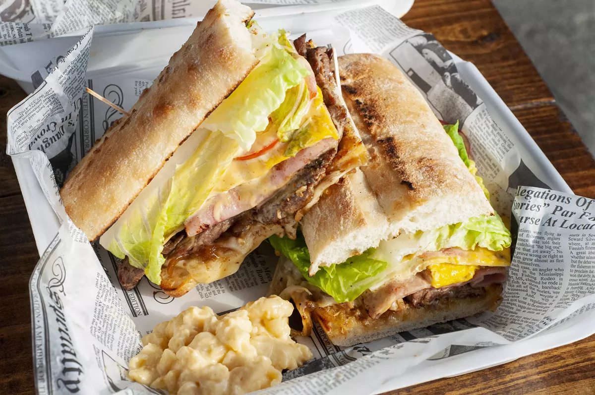 Image: The Steak Bomba sandwich from the Real Boss food truck.