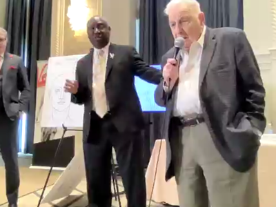 From left: Attorneys Ven Johnson and Ben Crump alongside forensic pathologist Dr. Werner Spitz at a press conference in Detroit discuss the results of an independent autopsy into Patrick Lyoya, a 26-year-old man killed by a Grand Rapids police officer.