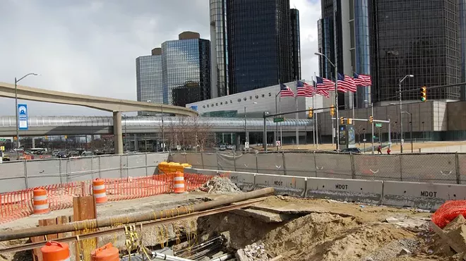 Image: There's still a giant sinkhole in downtown Detroit