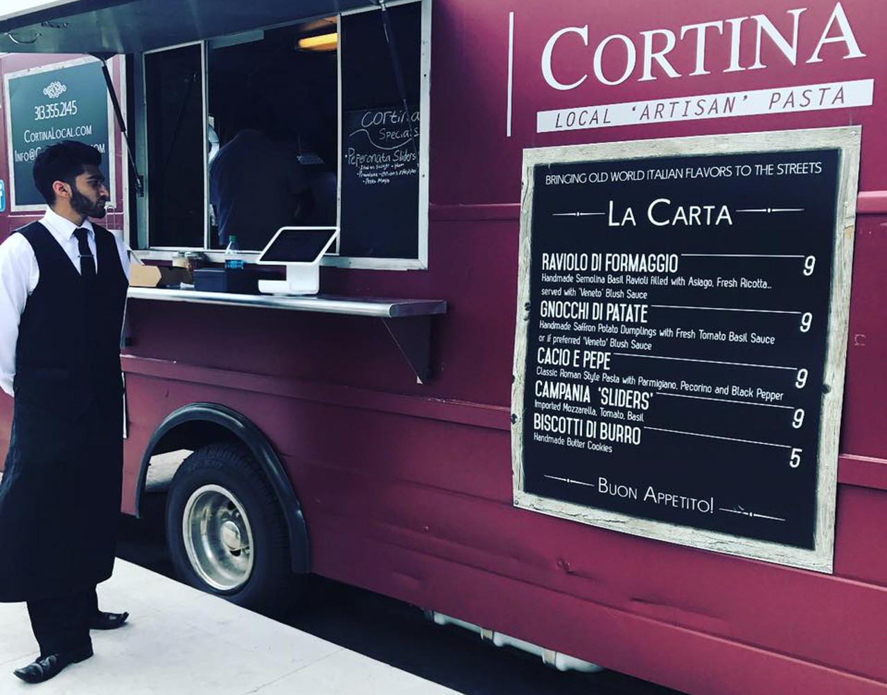 Cortina Local ‘Artisan’ Pasta
cortinalocal.com
This food truck serves up authentic Italian pasta dishes. We especially dig the sharply dressed maître d’.