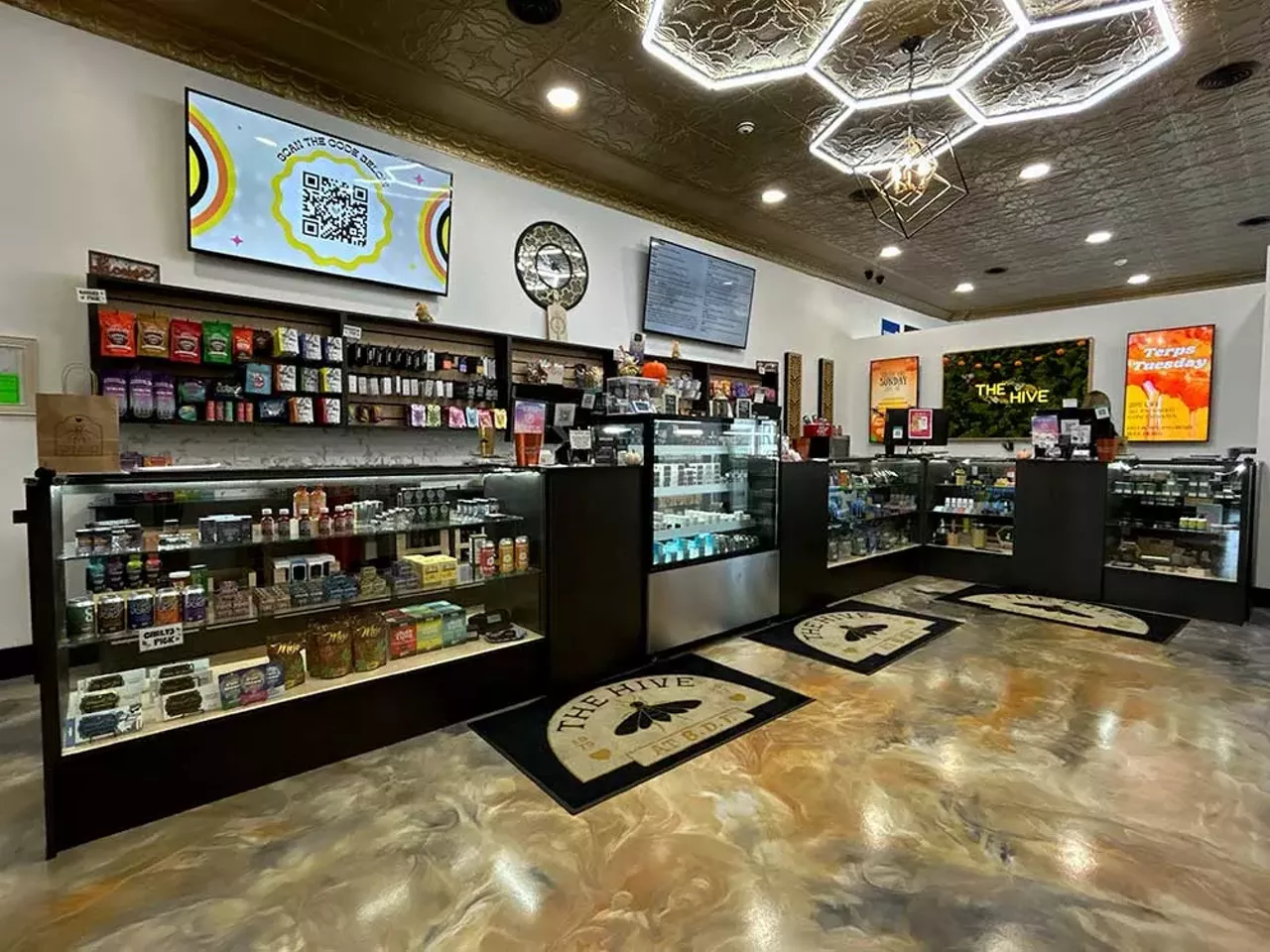 The Hive 21630 John R., Hazel Park; thehivemichigan.com A small, woman-owned dispensary in Hazel Park, the Hive is the only one on this list that has a Class A cannabis microbusiness, which allows it to grow up to 300 cannabis plants and operate a retail store in the same space. Owned by Dana Elgie, the Hive is the state’s first woman-owned Class A cannabis microbusiness. The dispensary shares its building with B.D.T. smoke shop at 21630 John R, which is owned by Elgie’s father, Curtis Goure, and has served stoners with marijuana paraphernalia like bongs, rolling papers, and tie-dye T-shirts since 1973. By focusing on a relatively small grow, the Hive can dial in on its plants, making it easier to adjust the environment, check for problems, and make sure the flower is at peak quality. It’s no wonder the quality of the Hive’s products is reliably exceptional. For such a small grow, the number of strains is impressive. They include Hash Bee OG, Headstash #1, Ice Creature, Lemon Cookies, Party Runtz, Permanent Marker, Superboof, Pink Zoap, Royal Runtz, Sherb Cream Pie, and Strawberry Coffinz. The Hive is also constantly adding new strains. The flower is available in the deli and prerolls. But the dispensary isn’t limited to just the Hive’s brands. The dispensary also offers infused flower, edibles, vape cartridges, live resin and rosin, THC-infused drinks, and topicals. It also boasts deli-style rosin, which allows customers to glance at the consistency and maybe take a whiff. You can’t do that with most rosin that comes in sealed jars.