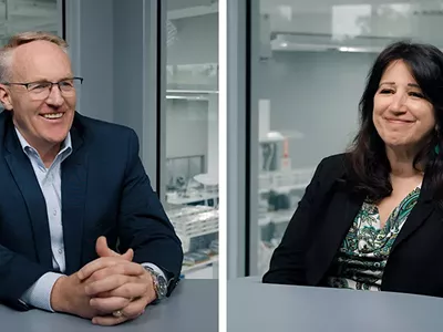 Todd Welch, left, and Dr. Michele Glinn.