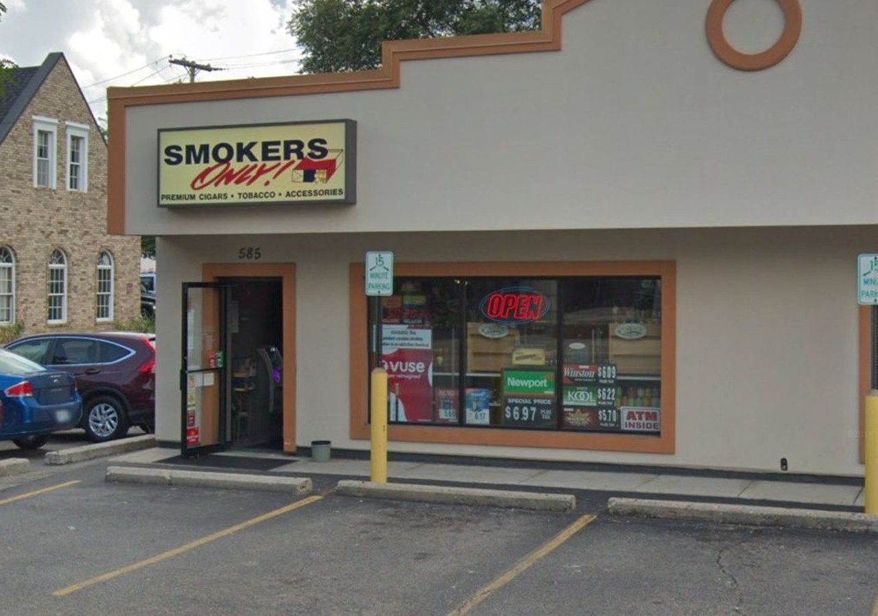Smokers Only535 S. Main St., Plymouth, (734) 453 5644Smokers Only has a large walk in humidor and offers a wide selection of tobacco, cigars, e-cigarettes, and other smoking accessories. This shop is sure to have anything you might be looking for and will get you the lowest prices around. 
Photo via GoogleMaps