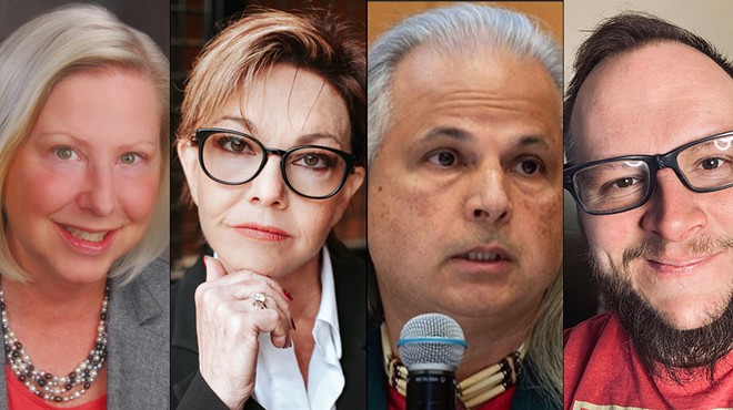 Gretchen Whitmer and Tudor Dixon aren't the only candidates for governor of Michigan. From left: Mary Buzuma (Libertarian Party), Donna Brandenburg (U.S. Taxpayers Party), Kevin Hogan (Green Party), and Daryl Simpson (Natural Law Party).