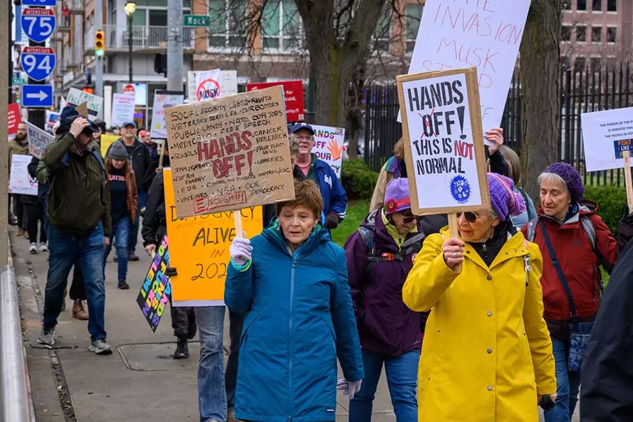 Image: Thousands protest Trump in Detroit as part of nationwide ‘Hands Off!’ rallies [PHOTOS]