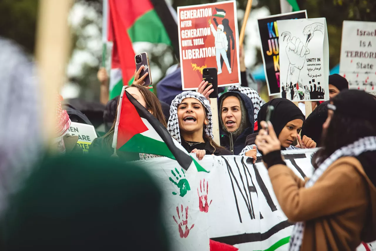 Image: Thousands show solidarity with Palestine at Dearborn rally