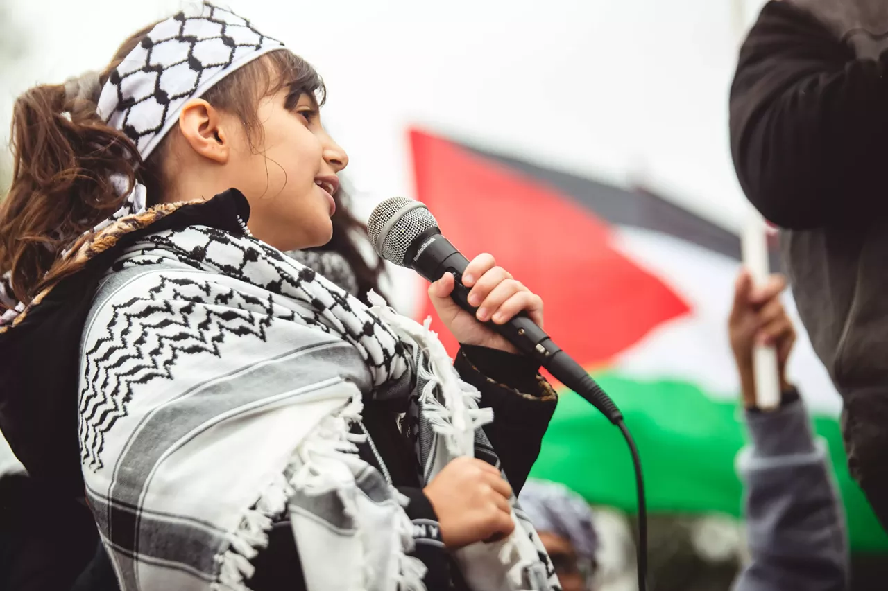 Image: Thousands show solidarity with Palestine at Dearborn rally