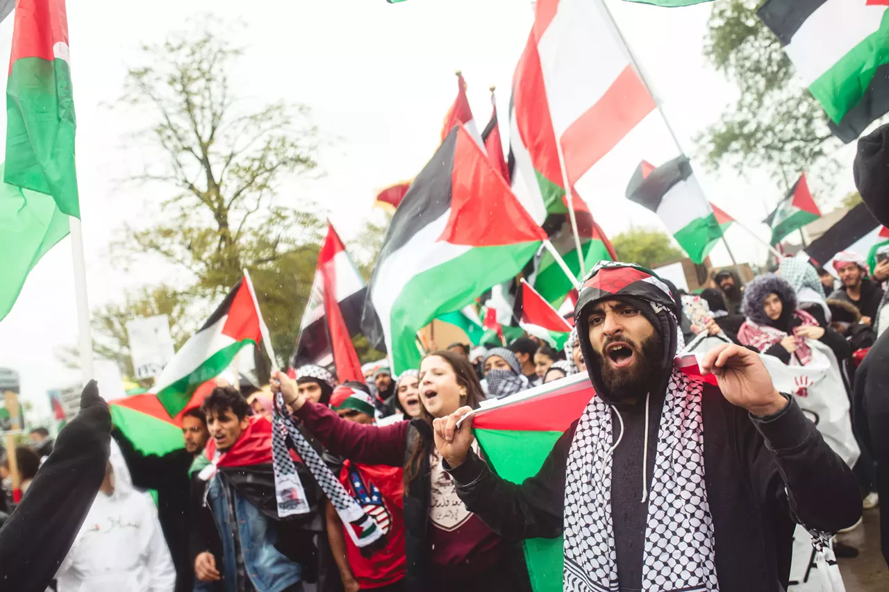 Image: Thousands show solidarity with Palestine at Dearborn rally