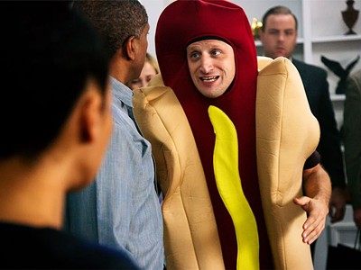 A still from Tim Robinson’s iconic hot dog sketch on I Think You Should Leave.