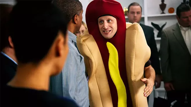 A still from Tim Robinson’s iconic hot dog sketch on I Think You Should Leave.