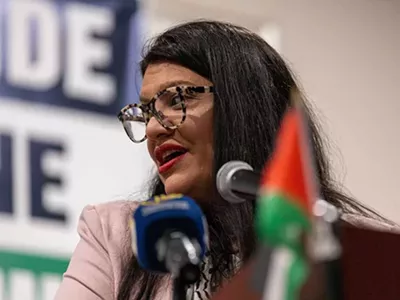 U.S. Rep. Rashida Tlaib delivered a speech in Dearborn in February, urging Democrats to vote "uncommitted" in the presidential primary election to protest President Joe Biden's support of Israel.