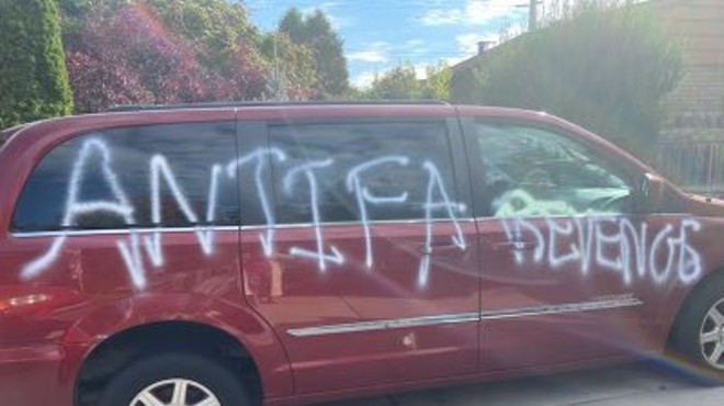Graffiti allegedly created by "Antifa" in Lansing.