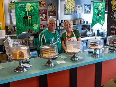 Garrett Taylor with Sidestreet Diner partner Meghan Josefosky.