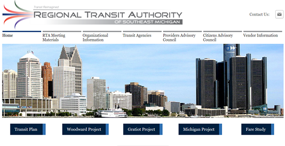 The Southeast Michigan Regional Transit Authority, with a website of its very own. - via screenshot (rtamichigan.org)