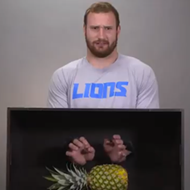 Detroit Lions players quake in fear as they play "What's In The Box?"