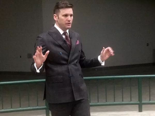 Richard Spencer speaking at MSU. - Tom Perkins