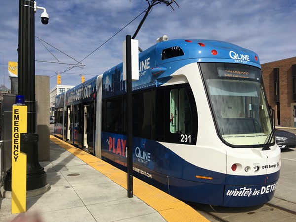 The QLine stops on Woodward Avenue at Canfield Street. - Lee DeVito
