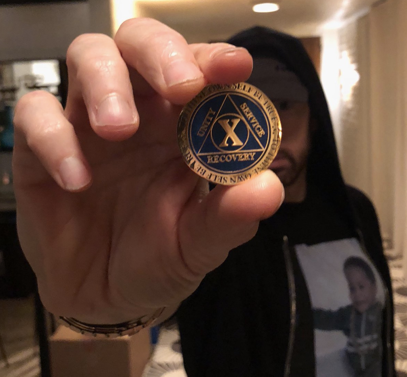 Eminem celebrates a decade of sobriety with a Tweet