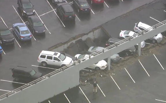 Parking deck collapse in downtown Detroit. - WDIV