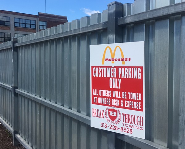 Signage indicates no time limit for McDonald's customers who use the lot. - VIOLET IKONOMOVA