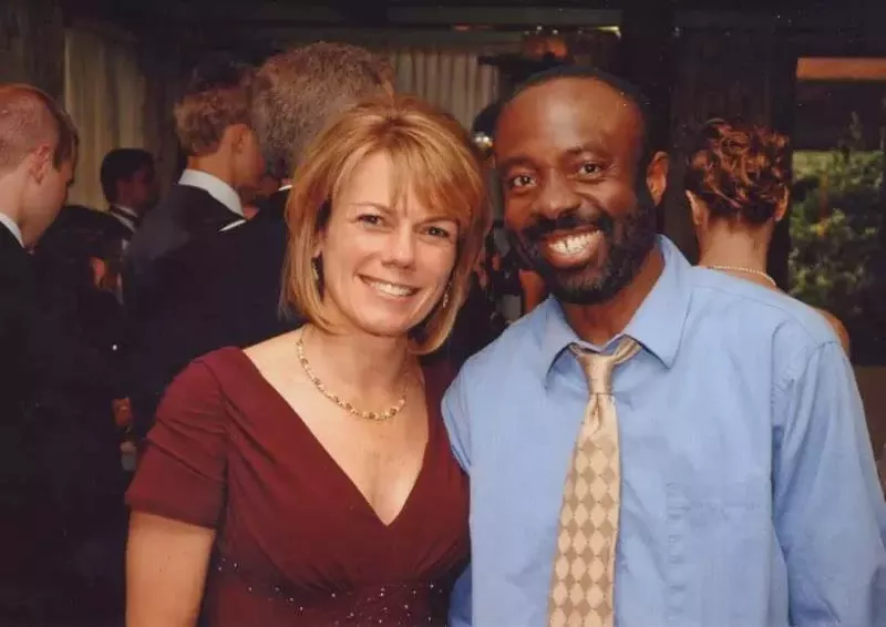 Francis Anwana, right, and his first American teacher, Diane Newman. - Diane Newman