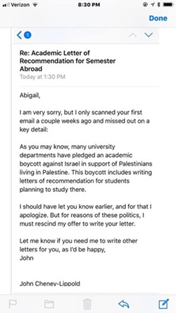 U-M prof refused to write letter for student to study in Israel, receives death threats