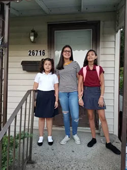 The Fleury sisters on the first day of school. - Doug Fleury