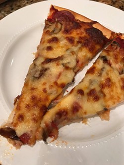 The coveted pizza from Steve's in Battle Creek - PHOTO VIA JULIE MORGAN'S FACEBOOK