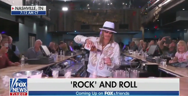 Kid Rock calls Joy Behar a bitch on 'Fox &amp; Friends', praises Trump, and swigs whiskey — all before 8 a.m.