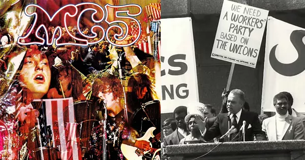 Left: The MC5 implored its audience to "Kick out the jams, motherfucker!" on its 1969 debut. Right: Detroit Mayor Coleman Young, pictured in 1981, referred to himself as the "Motherfucker in Charge." - Coleman Young photo by Einar Einarsson Kvaran