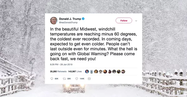 Trump jokes about global warming ahead of Midwest polar vortex