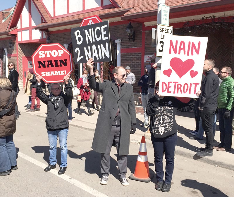 John Tenney protests the Marche du Nain Rouge. - Jim "Doktor Leech,” dailynightmare.com