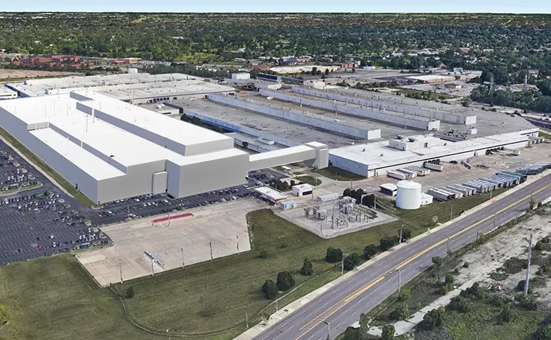 Rendering of the proposed Fiat Chrysler Automobiles assembly plant. - City of Detroit