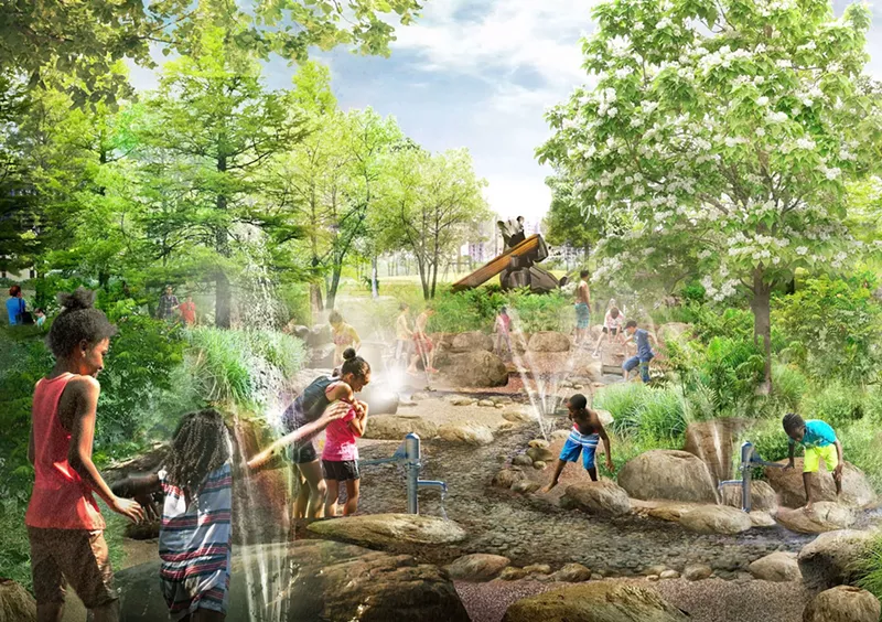 Rendering of the animal-themed playground. - Michael Van Valkenburgh Associates