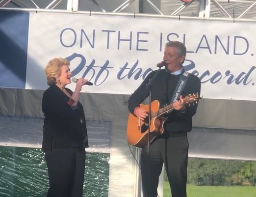 Sen. Debbie Stabenow and WDIV anchor Devin Scillian.