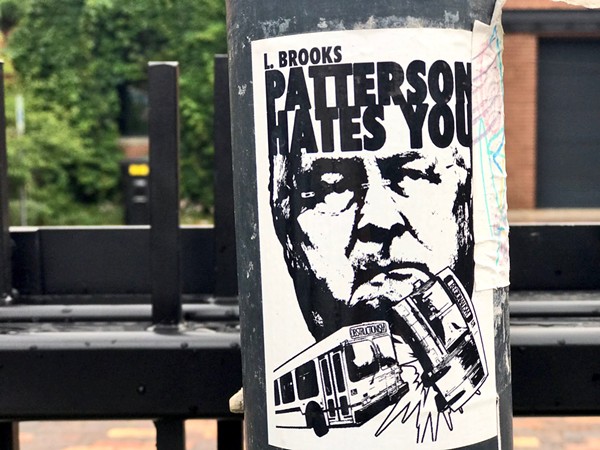 Anti-L. Brooks Patterson graffiti in Detroit. - STEVE NEAVLING