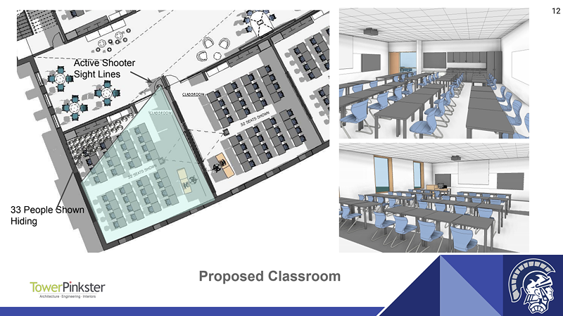 A Michigan high school features mass shooter defenses in its design